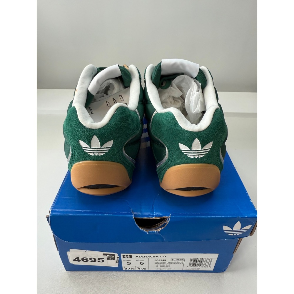 Adidas Adiracer Lo Green White Gum Quilted Suede Sneakers Women 6 Men 5 NWB - Picture 9 of 10